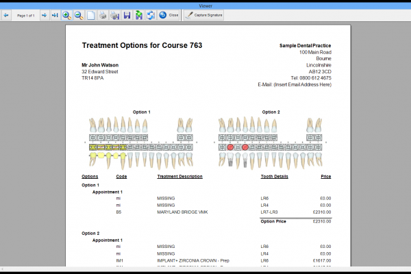 Dental Software Screenshot