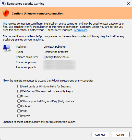 security warning 1
